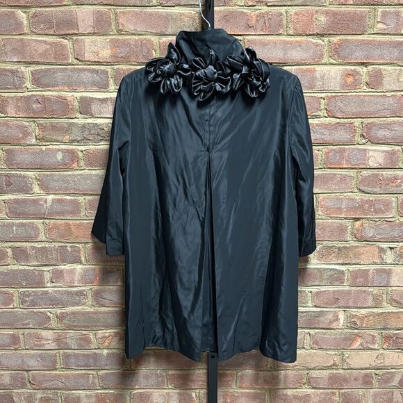 Kensie Women’s Black Rosette Quarter Sleeve Jacket Size Large - Picture 6 of 8